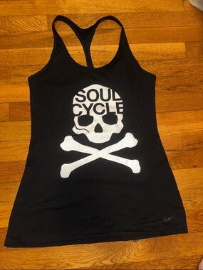 Nike Black Racerback Tank with White Skull Graphic